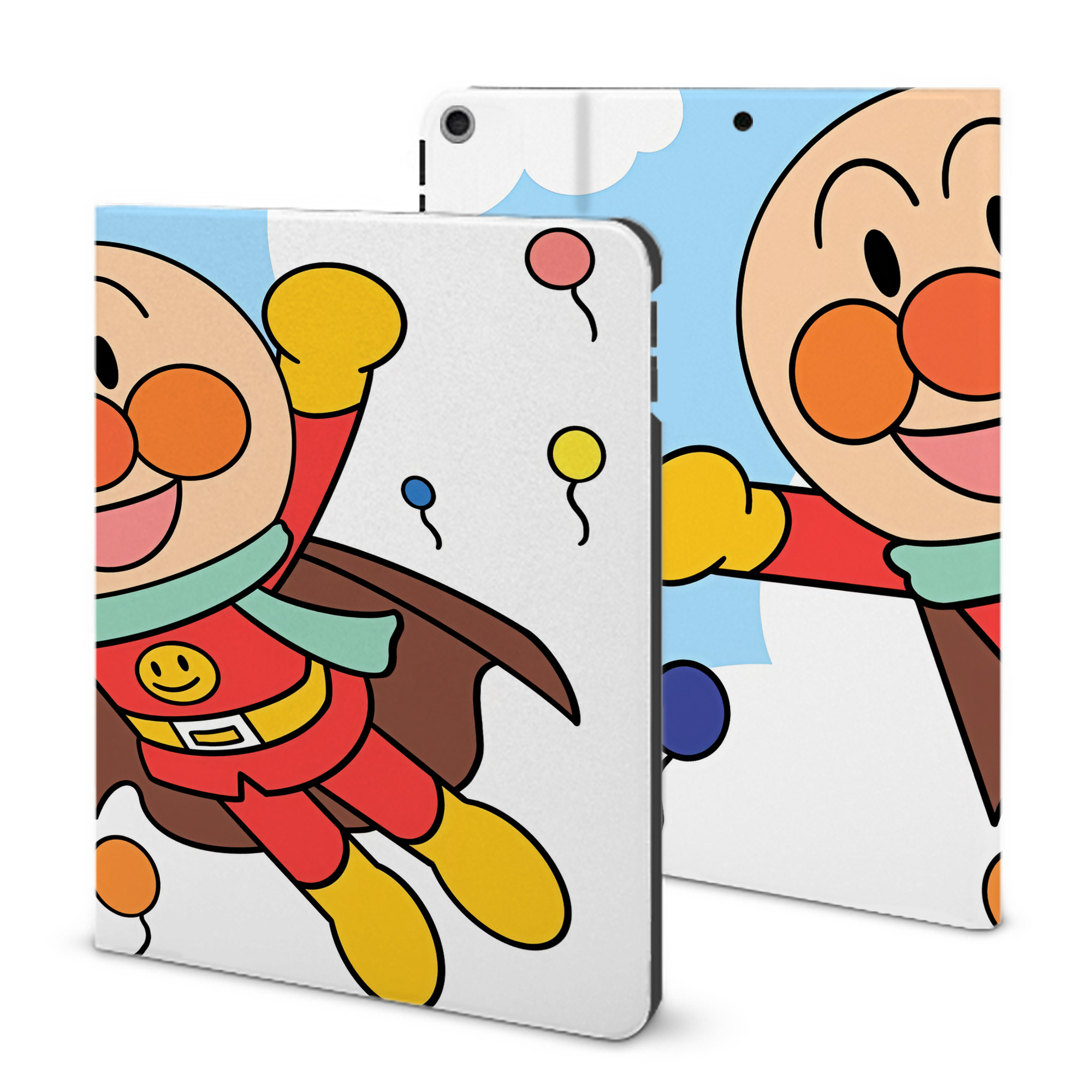 （画像用） アンパンマン Anpanman IPad ケース ブック型 PUレザー TPU 耐衝撃 軽量 薄型 ペン収納なし 全面保護 IPad 各モデル対応